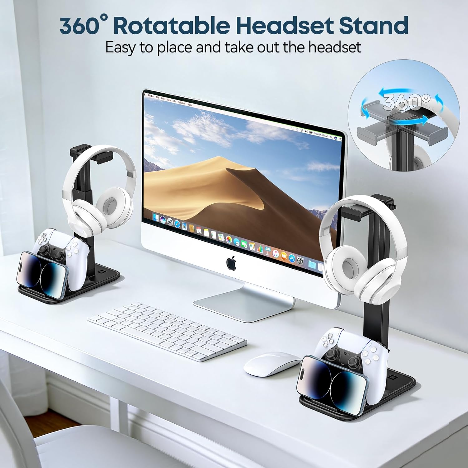 Thumbnail 3 de OIVO VGA DESIGN Gaming Controller Stand: 3-in-1 Desk Hub for Controllers, Headset and Phone