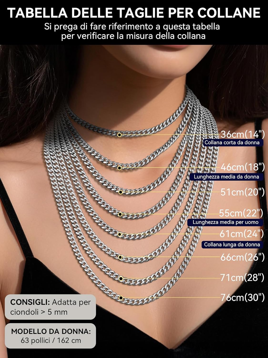 Thumbnail 6 de ChainsHouse Collana Uomo in Acciaio Inox Argento Cubano 3 mm x 55 cm – 10,5 g