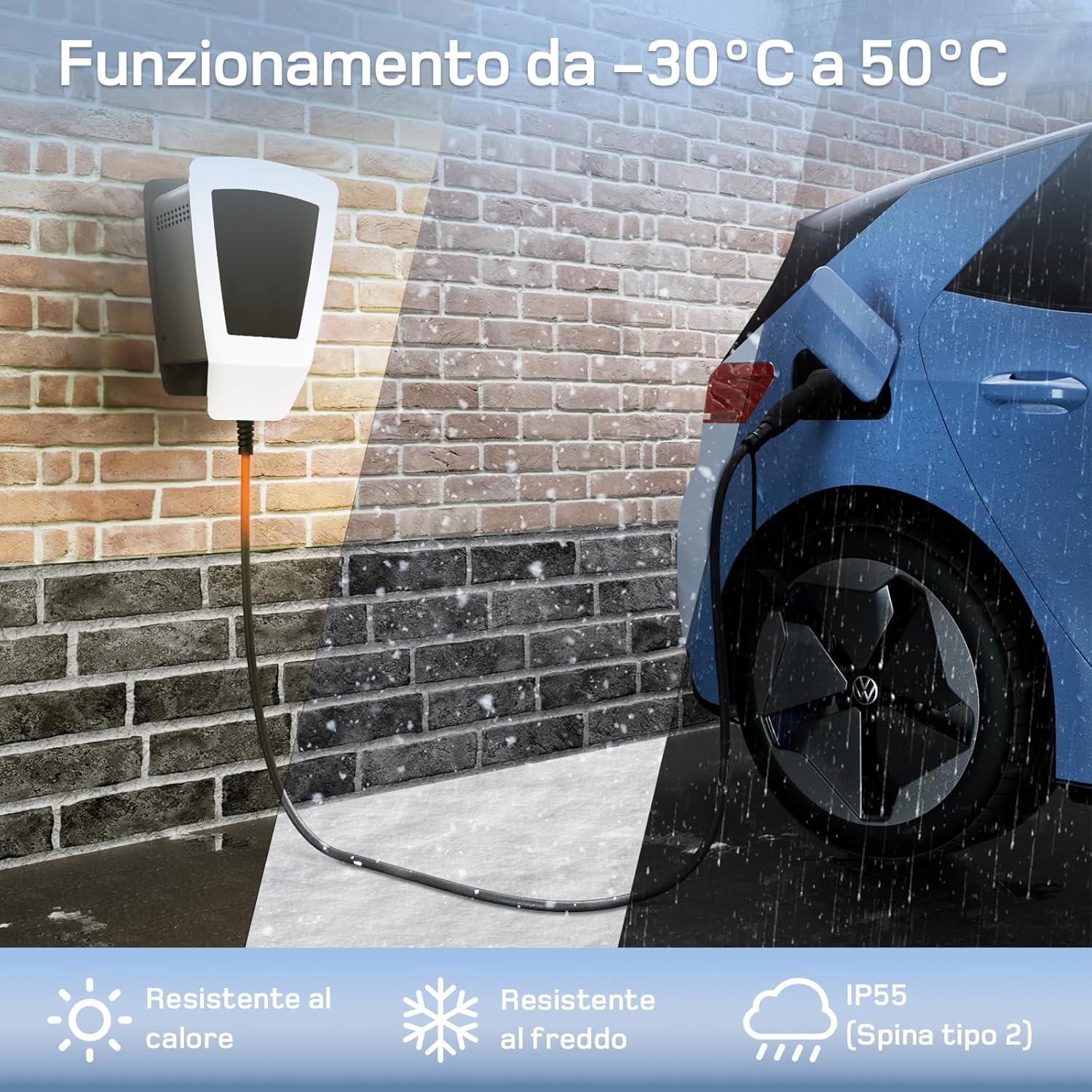 Thumbnail 3 de dé Cavo di ricarica Tipo 2 aperto 7kW (1-fase, 10 m, 32A) per wallbox e sostituzione