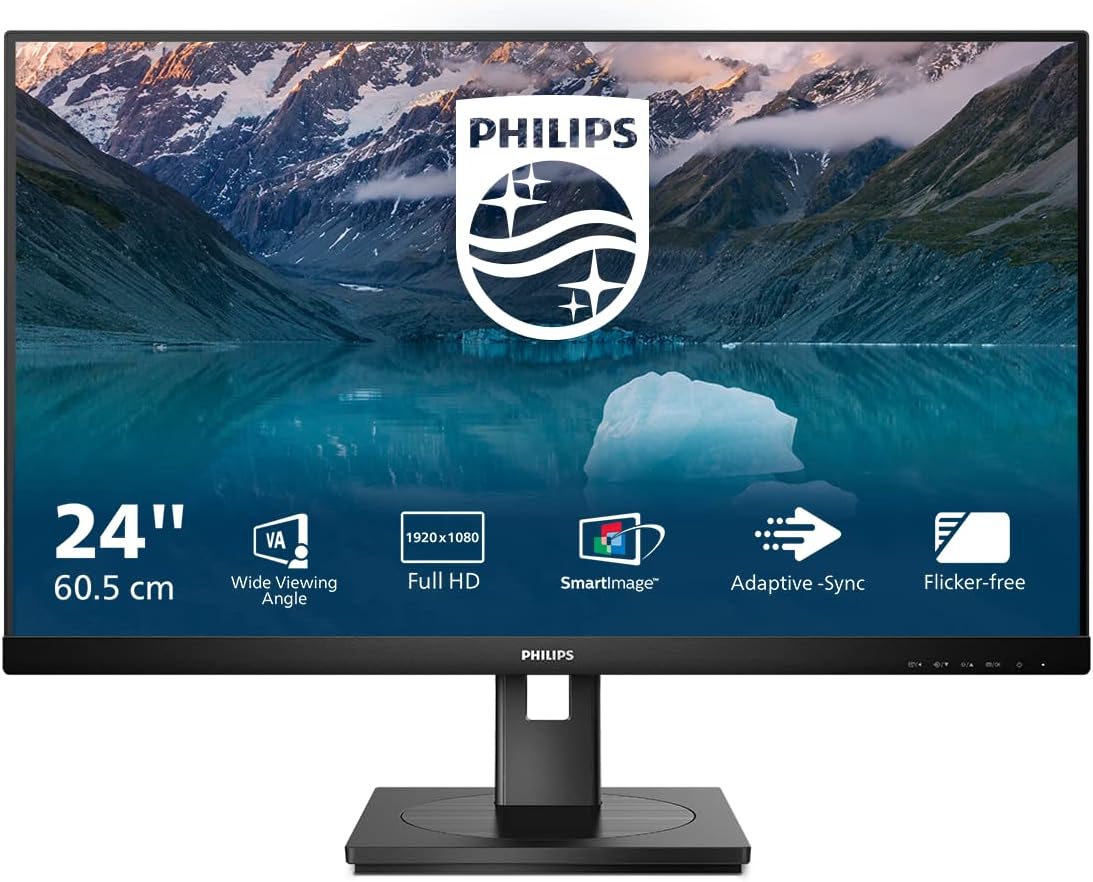 Detalle de Philips 242S9JML 24" Full HD: monitor con altezza regolabile, VA e connettività HDMI/DisplayPort + hub USB