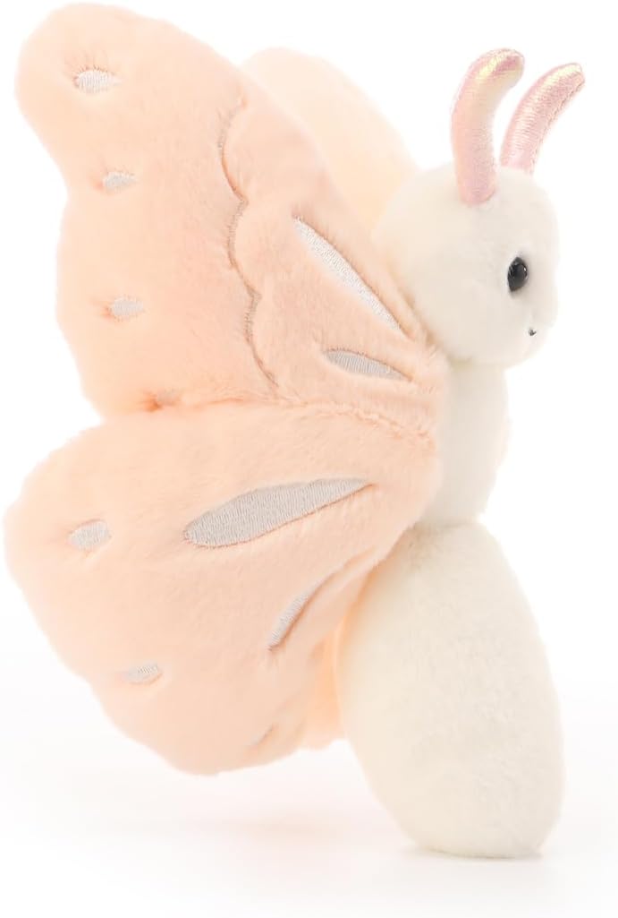 Thumbnail 3 de Apricot Lamb Flesh Pink Butterfly Plushie — 7.5 Inches, Handmade Baby Toy