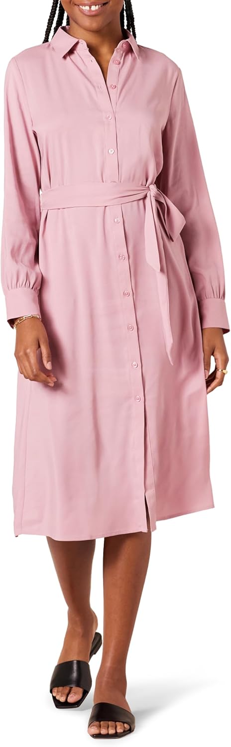 Thumbnail 6 de Amazon Essentials Women's Long-Sleeve Midi Shirt Dress for Work and Office