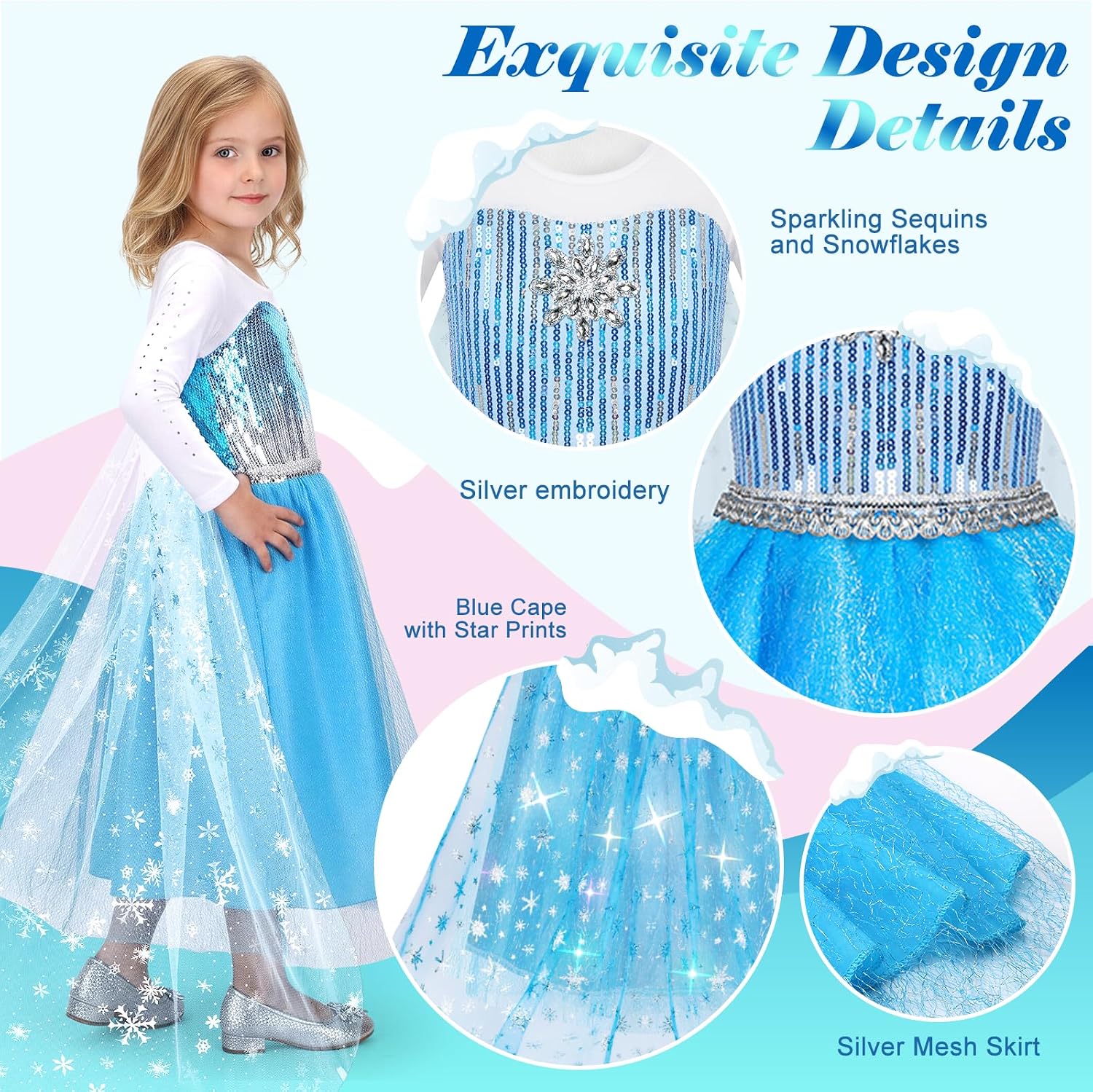 Detalle de Meland Princess Dress Up Light Up Costume 3-10