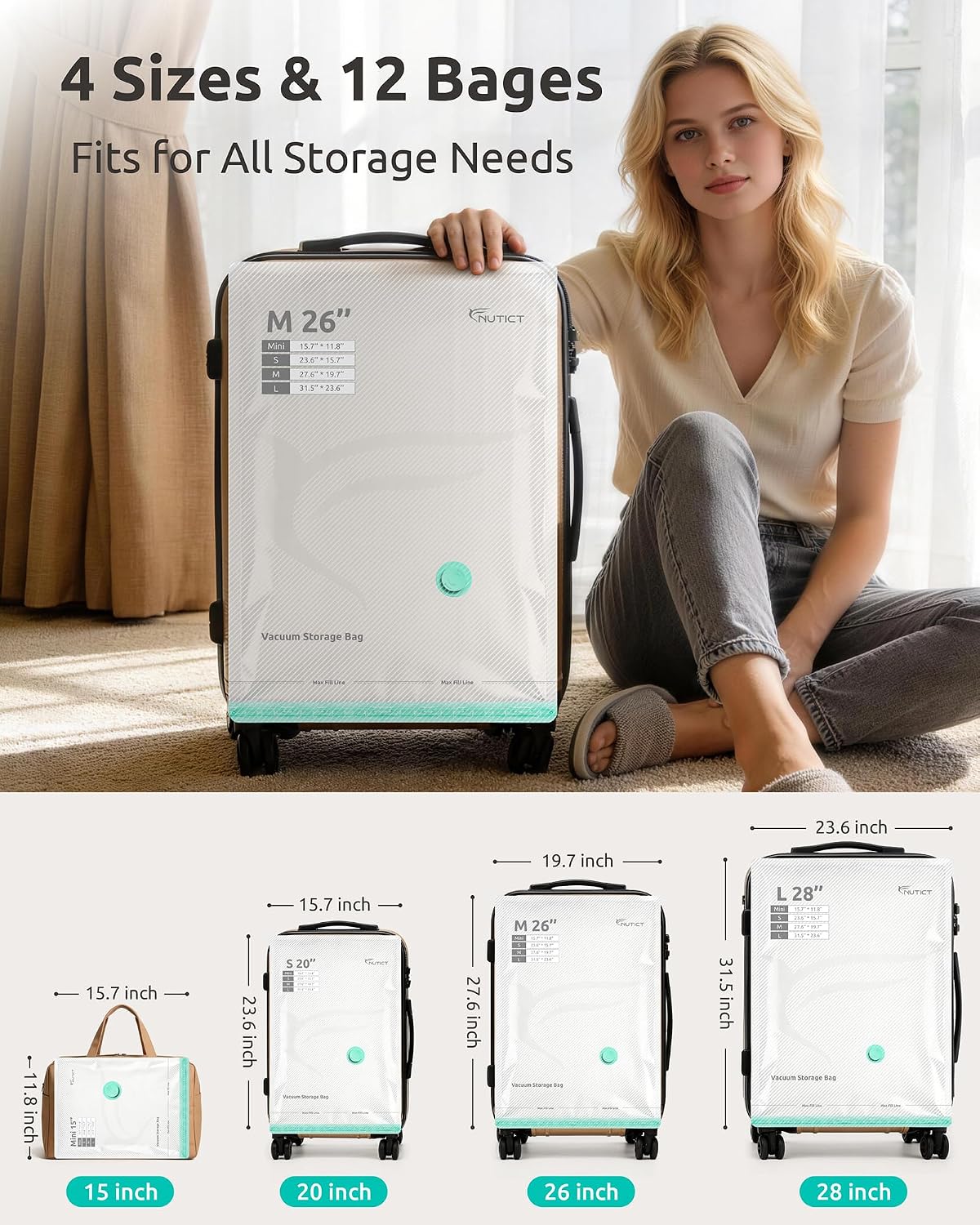 Detalle 2 de Vacuum storage bags 12-pack