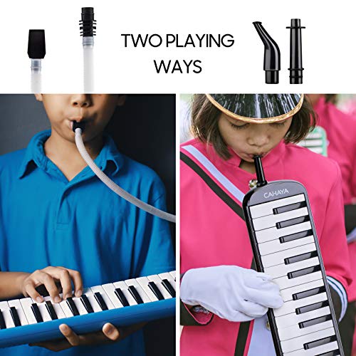 Detalle de CAHAYA Pianola Melodica 32 Tasti con Custodia – Bianco/Nero