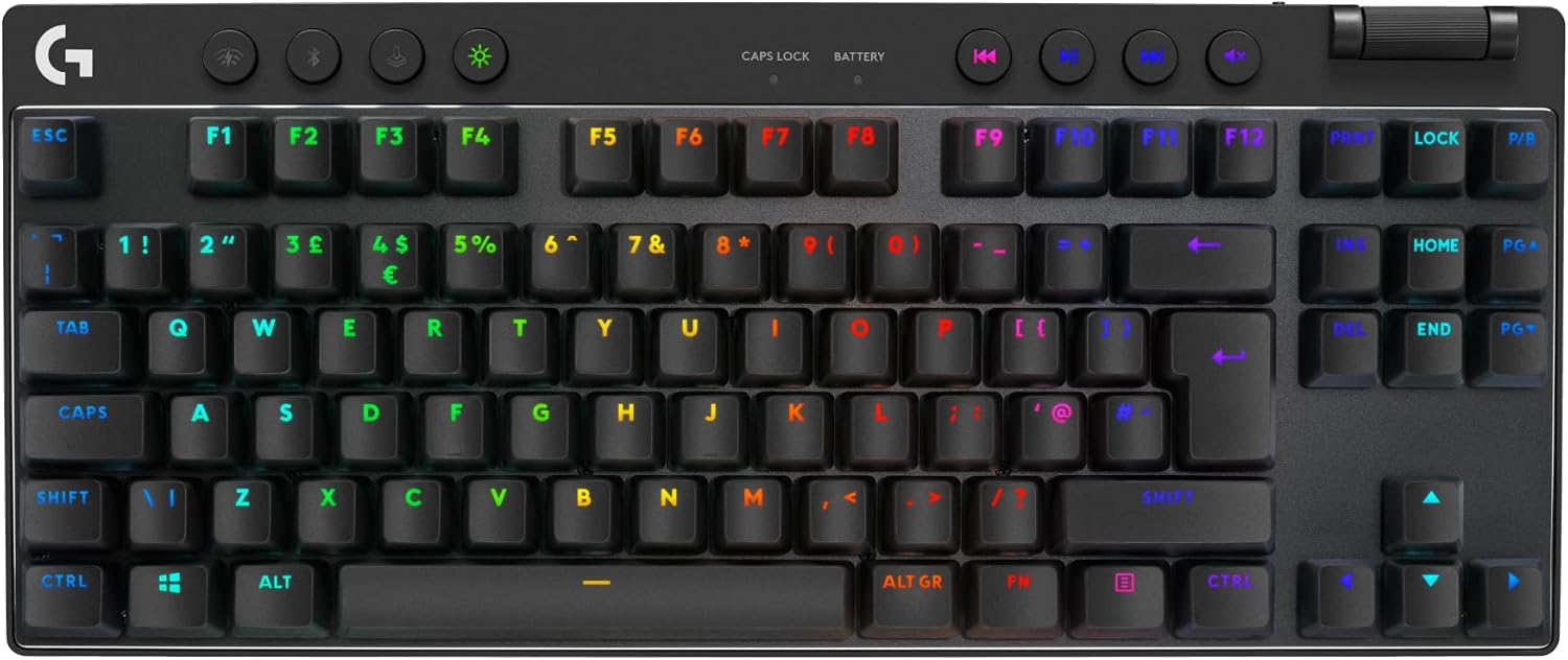 Detalle de Logitech G PRO X TKL LIGHTSPEED Wireless Gaming Keyboard (UK) with GX Brown Switches