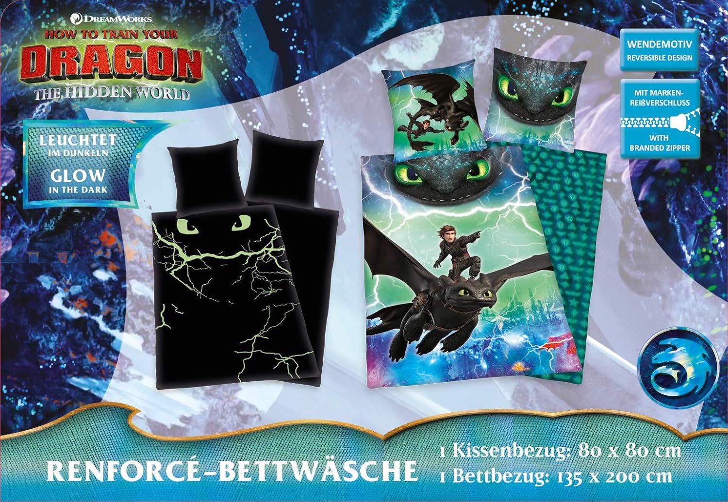 Thumbnail 4 de Herding DREAMWORKS DRAGONS Bettwäsche-Set – Wendemo, Baumwolle/Renforcé, 135 × 200 cm + 80 × 80 cm
