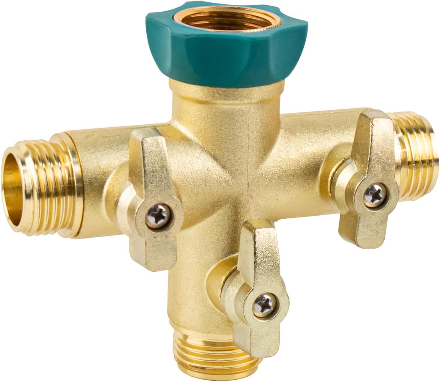 Detalle de Hydrogarden Heavy Duty Metal 3 Way Garden Hose Splitter with Shut-Off Valves (3/4 inch)