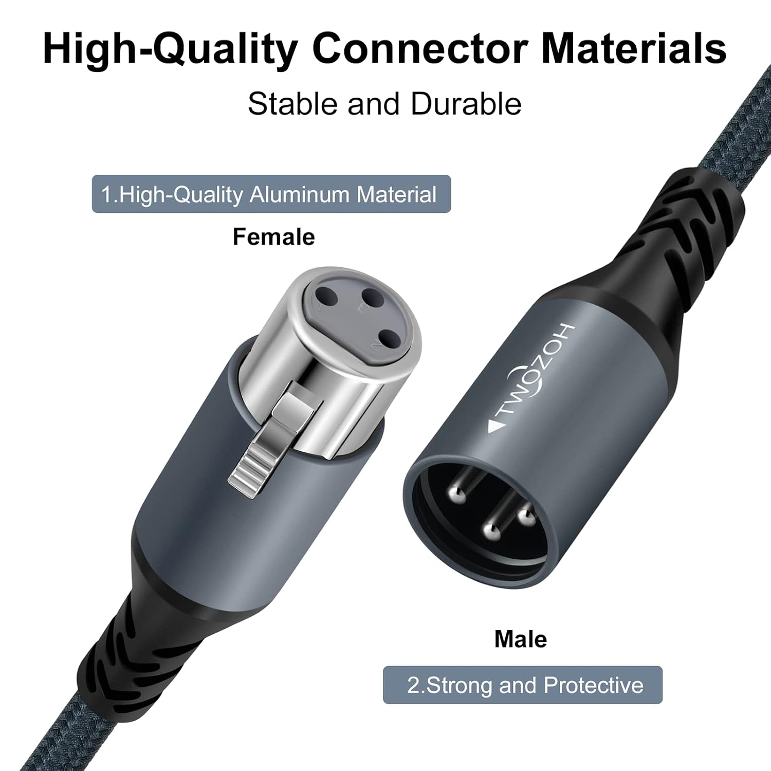 Detalle 2 de Twozoh XLR-Kabel 2 m, symmetrisch