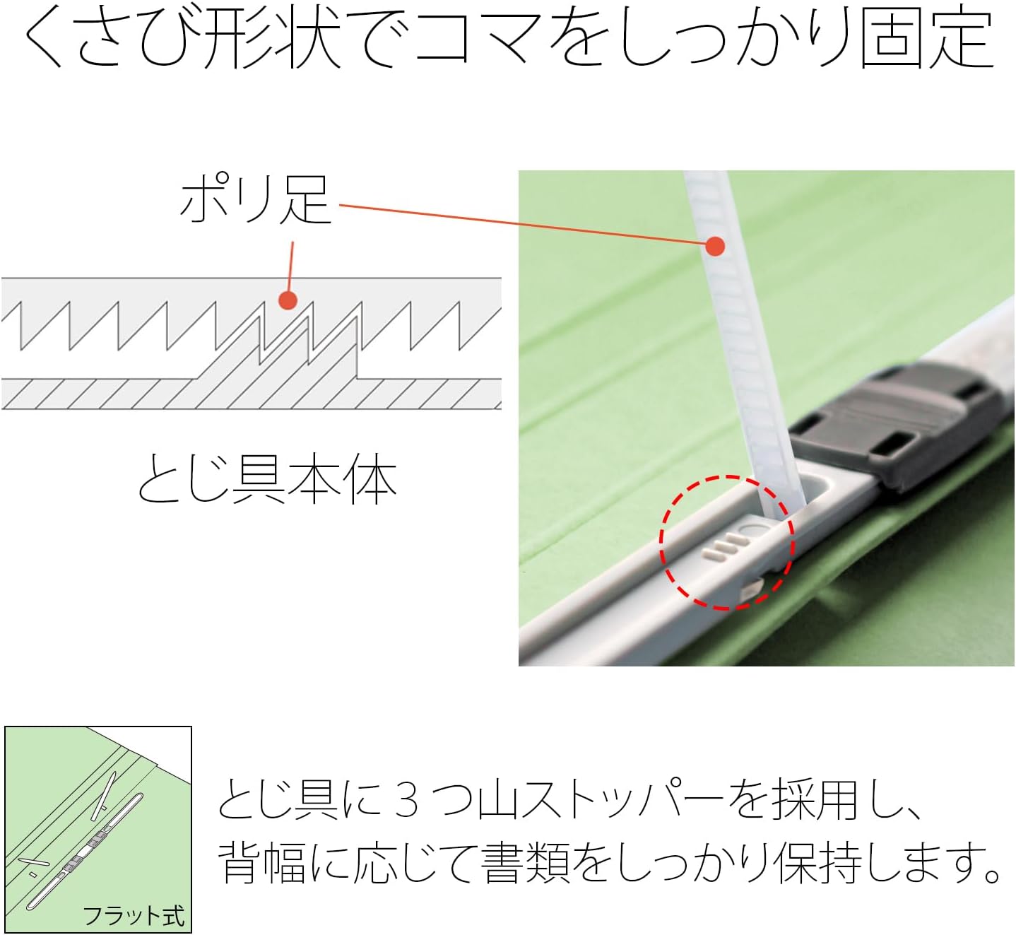 Thumbnail 6 de PLUS NO.021N A4縦フラットファイル グリーン 10冊入り・再生PP製とじ具