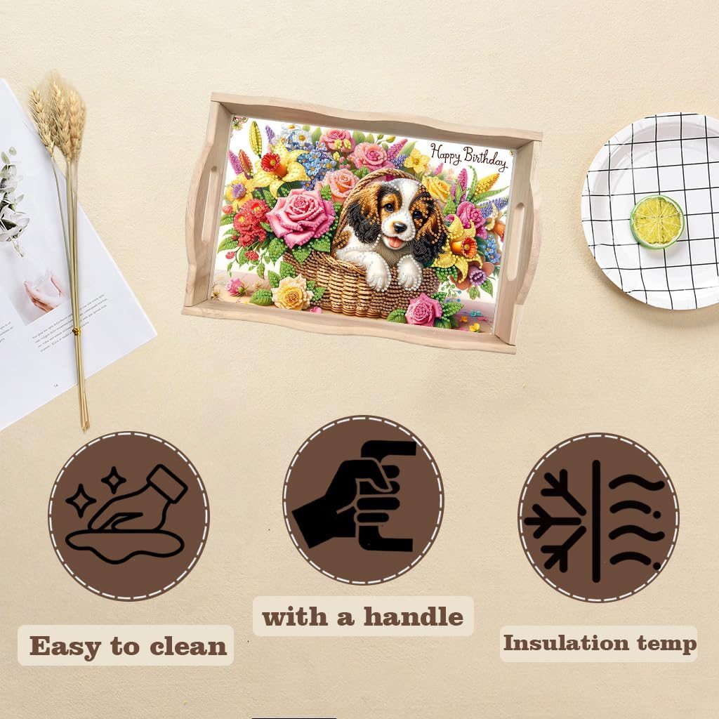 Detalle 2 de SHLUHA Diamond Painting Serving Tray, Bamboo