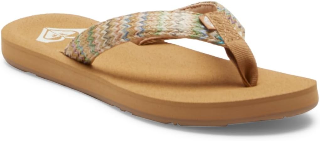 Detalle de Roxy ARJL100397 – Tongs Femme, design Heritage et confort en coton tressé