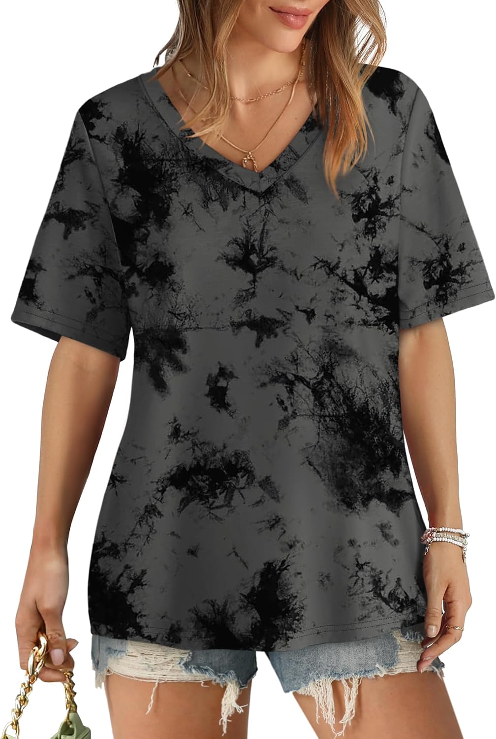 Detalle 2 de Aokosor Women's V-Neck T-Shirt, S–4XL