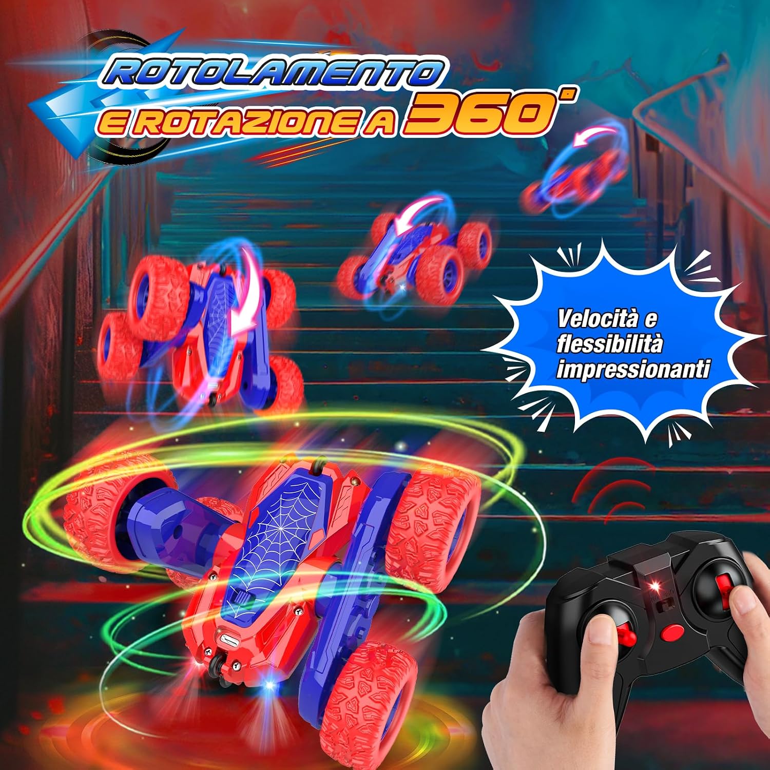 Thumbnail 1 de Dreamlandia 4WD: Macchina Telecomandata per Bambini 2.4GHz, LED e Rotazione 360°