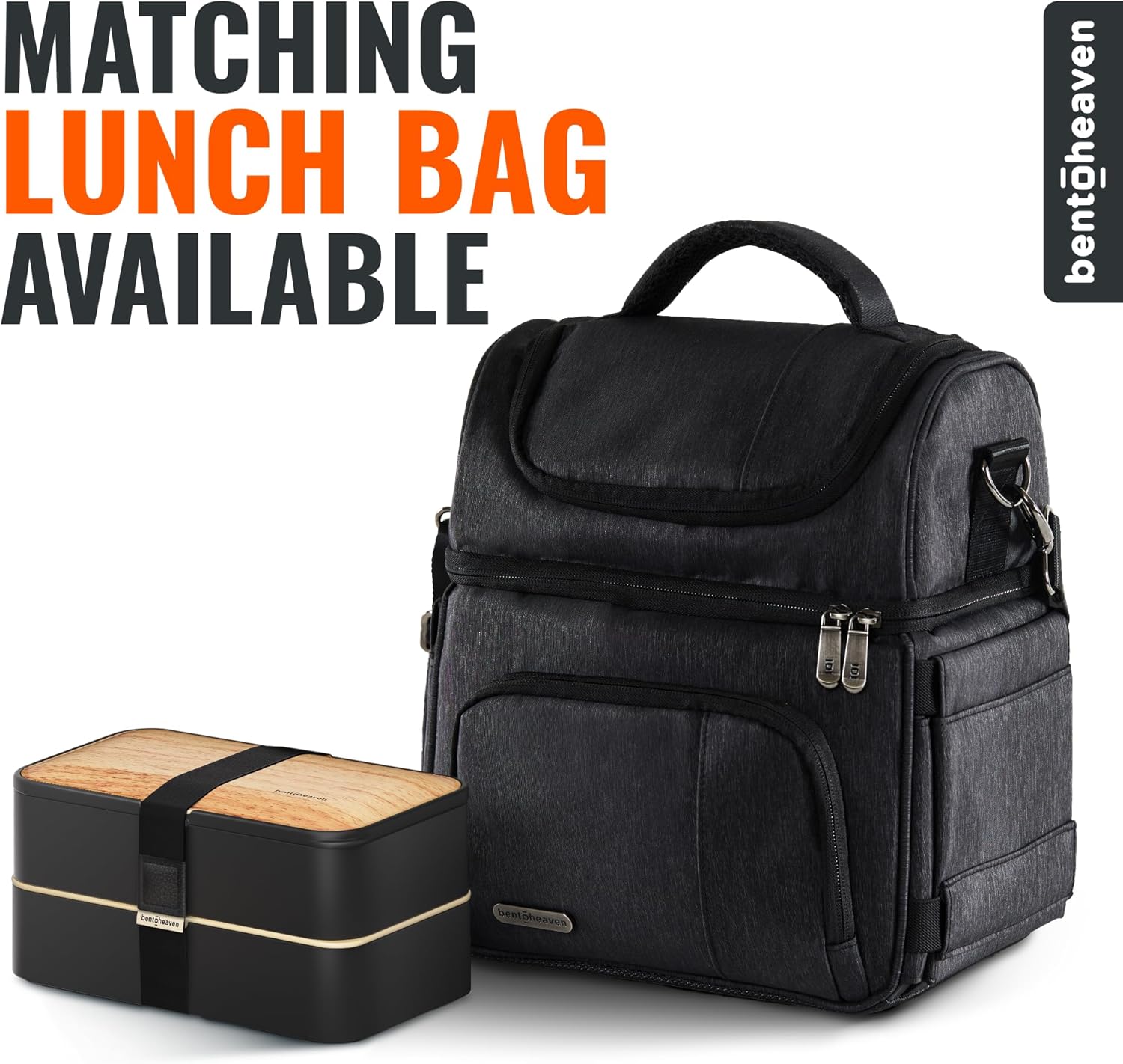 Thumbnail 6 de Bentoheaven Premium Bento Box Adult Lunch Box (Microwavable, Compartments, Utensils & Dip Container) — Symph Onyx