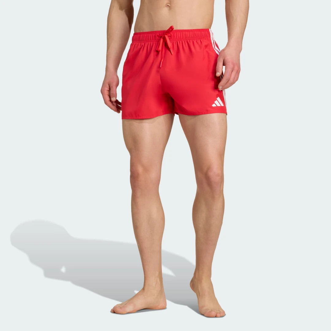 Detalle de Bañador Adidas 3-Inch 3 bandas — rojo
