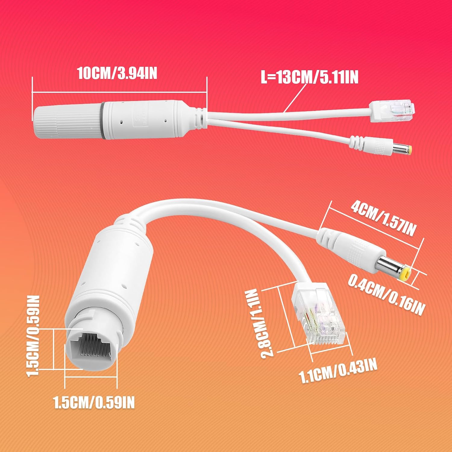 Thumbnail 2 de TIENFOKOTA PoE Splitter 48V to 12V IP55 Waterproof for IP Cameras