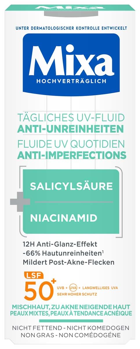 Thumbnail 1 de Mixa Tägliches UV-Fluid LSF50+ Anti-Unreinheiten (40 ml) – hoher UVA/UVB-Schutz