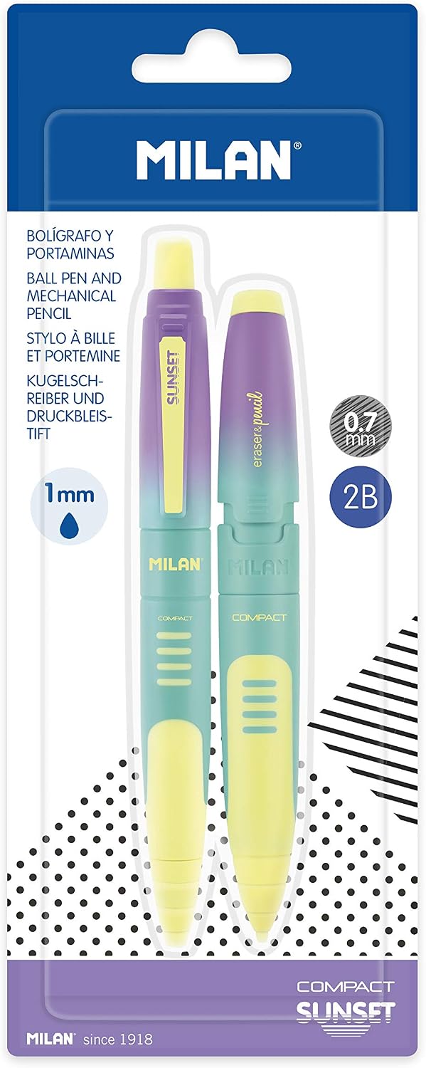 Detalle 2 de MILAN 64183 schrijfset met balpen en Compact Sunset-vulpotlood