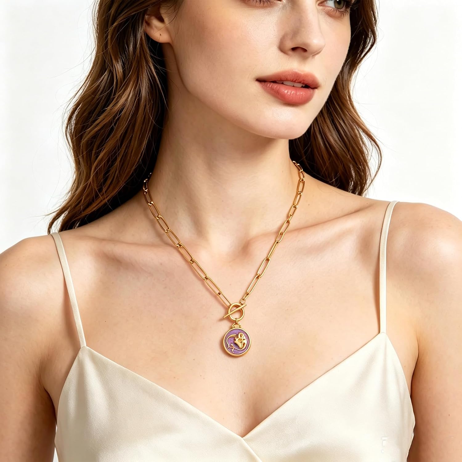 Detalle de Zodiac Pendant Necklace 18k Gold-Plated