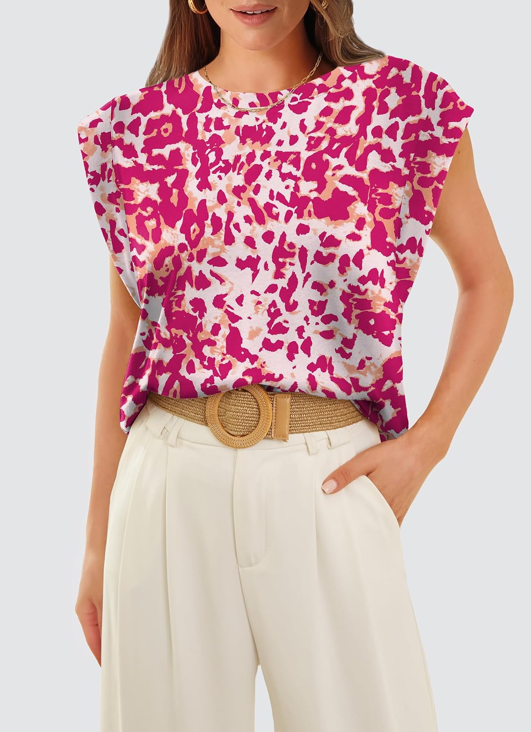 Thumbnail 3 de WIHOLL Cap Sleeve Tops for Women: Lightweight Summer Tee with Loose Fit
