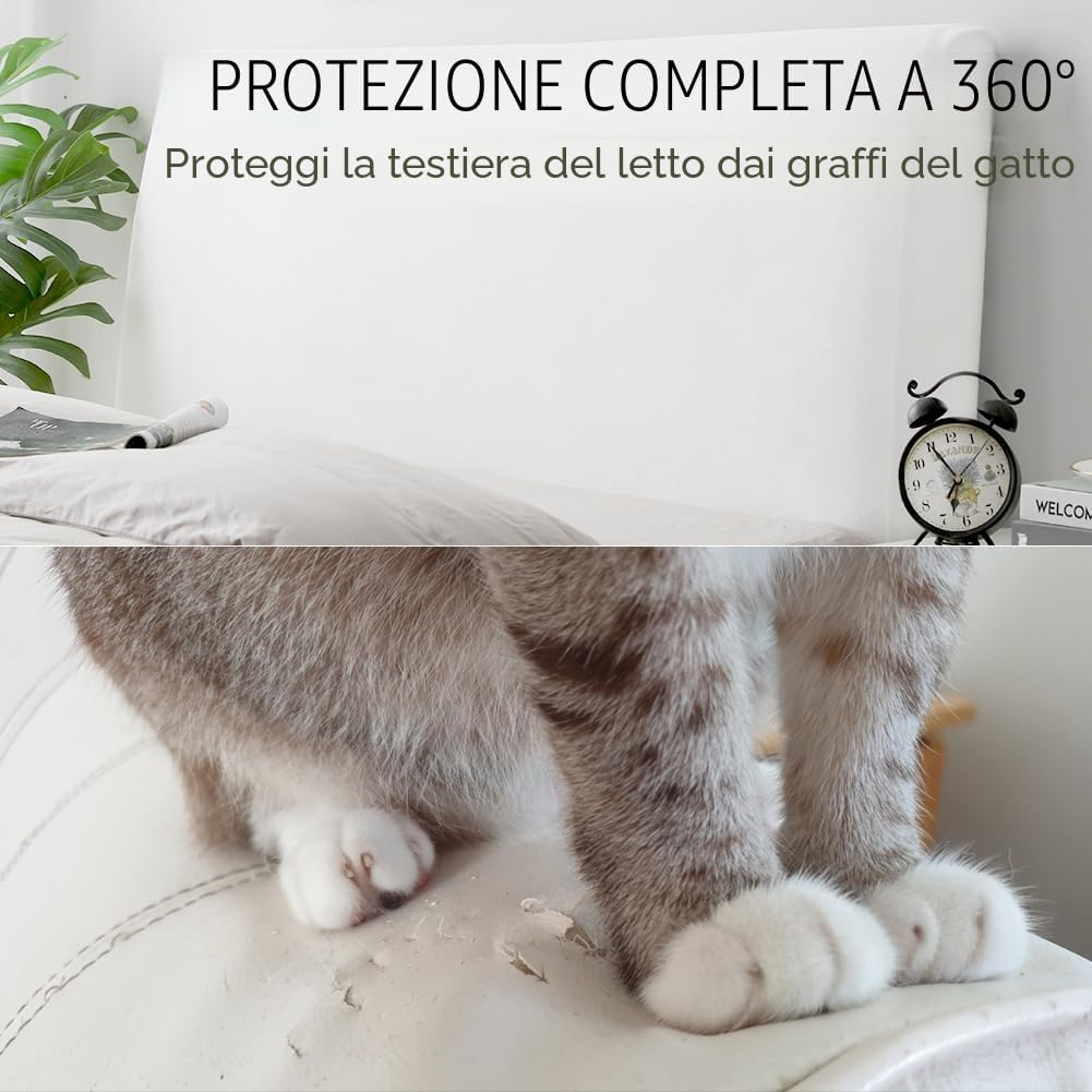 Thumbnail 4 de Caijin Copertura per Testiera – Fodera in velluto elasticizzato 200–220 cm, grigio