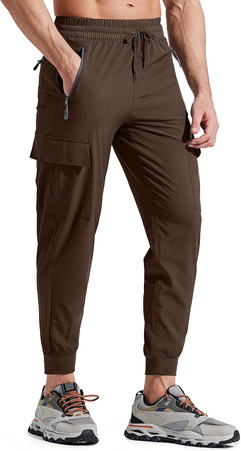 Detalle de Libin Men's Lightweight Joggers: Quick Dry Cargo Hiking Trousers for Everyday Adventure