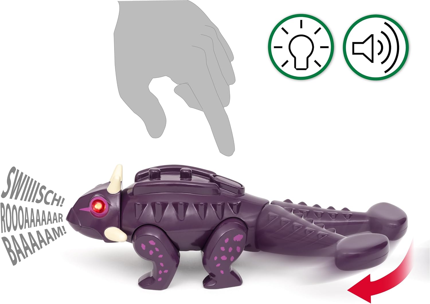 Detalle de BRIO World 36082 Dinosaurier Ankylosaurus – Zug- & Dinosaurier-Spielset für BRIO World