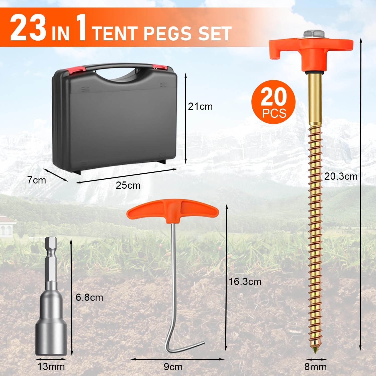 Thumbnail 3 de RIZENCE tent pegs set 20cm heavy duty