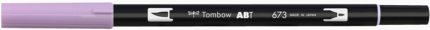Detalle de Tombow ABT-673 (AB-T673) dubbelspetspenna i orkidé med fin spets och penselspets