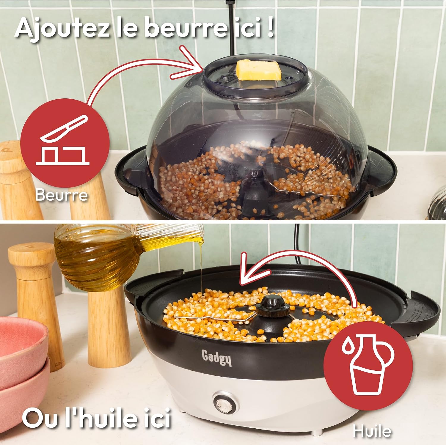 Thumbnail 6 de Gadgy Machine à Popcorn – Appareil Électrique 800W, 5L pour la Maison et les Soirées Cinéma