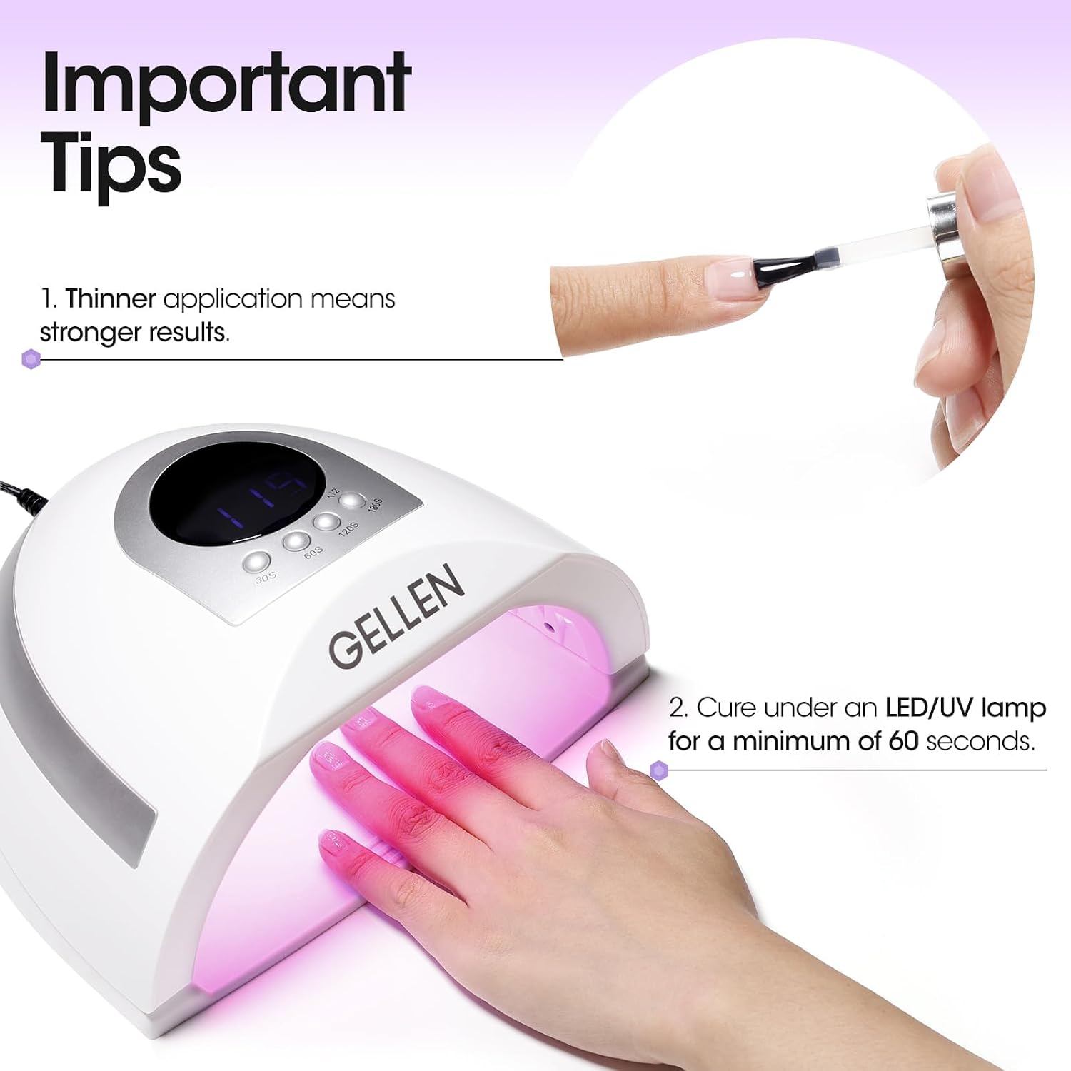 Detalle 1 de GELLEN Gel Top and Base Coat Set, 18ml
