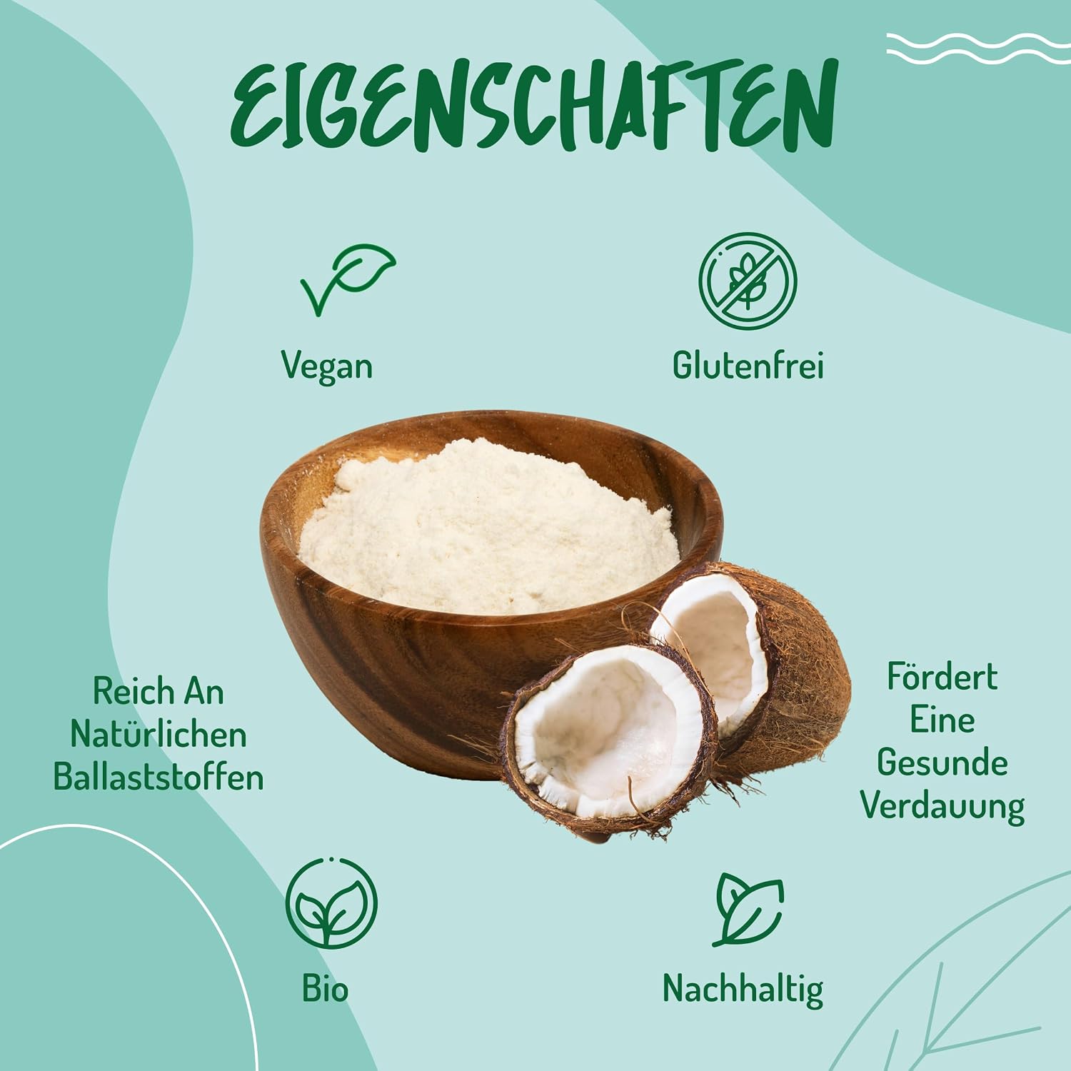 Detalle 2 de Kokosmehl Bio Low Carb für Keto – 500 g