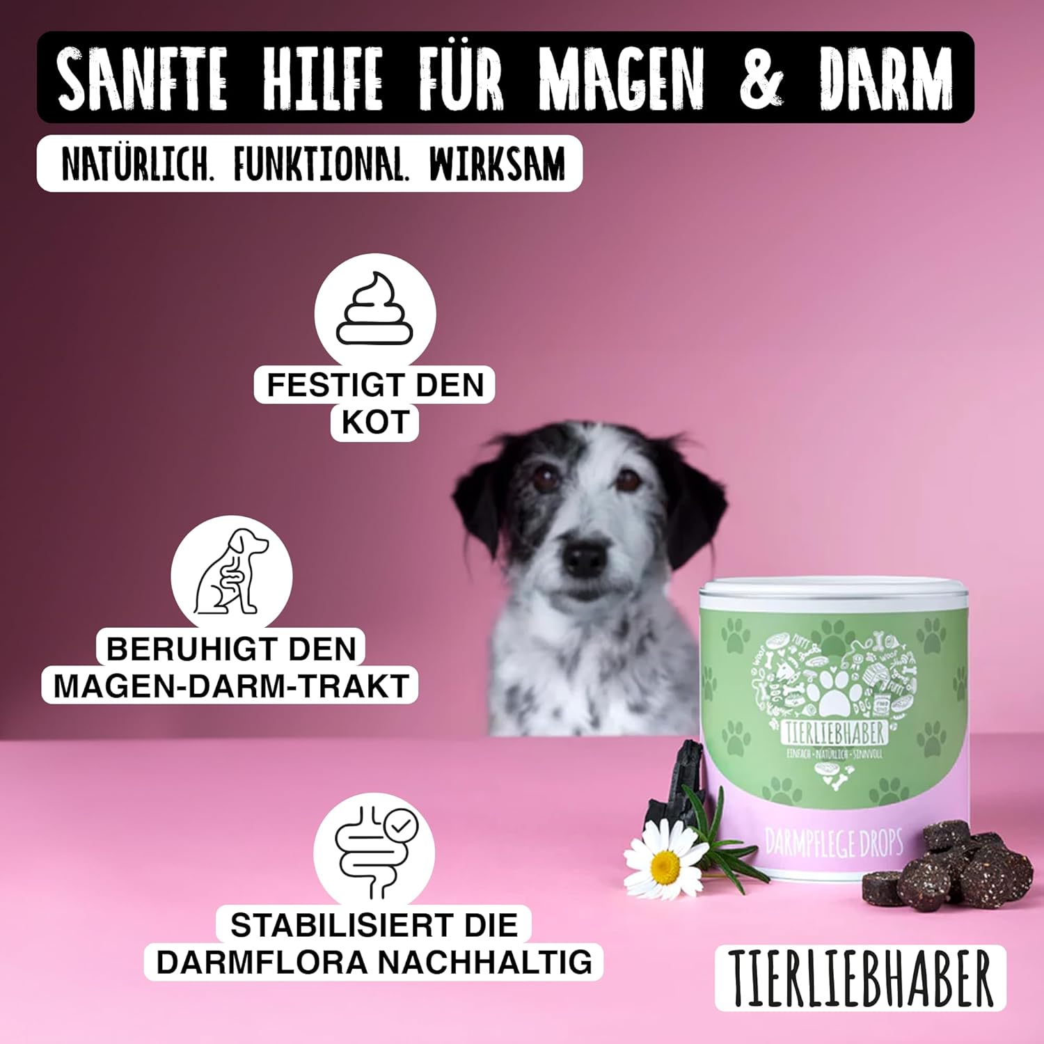 Detalle de TIERLIEBHABER Darmpflege Drops – 350 g (115 Stück)