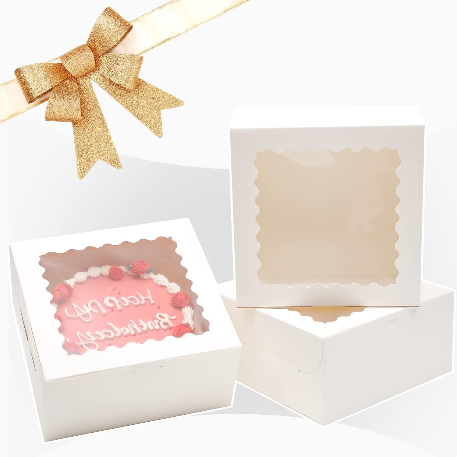 Detalle 2 de Gcardist 10x10x5 Inch Cake Box 🎂