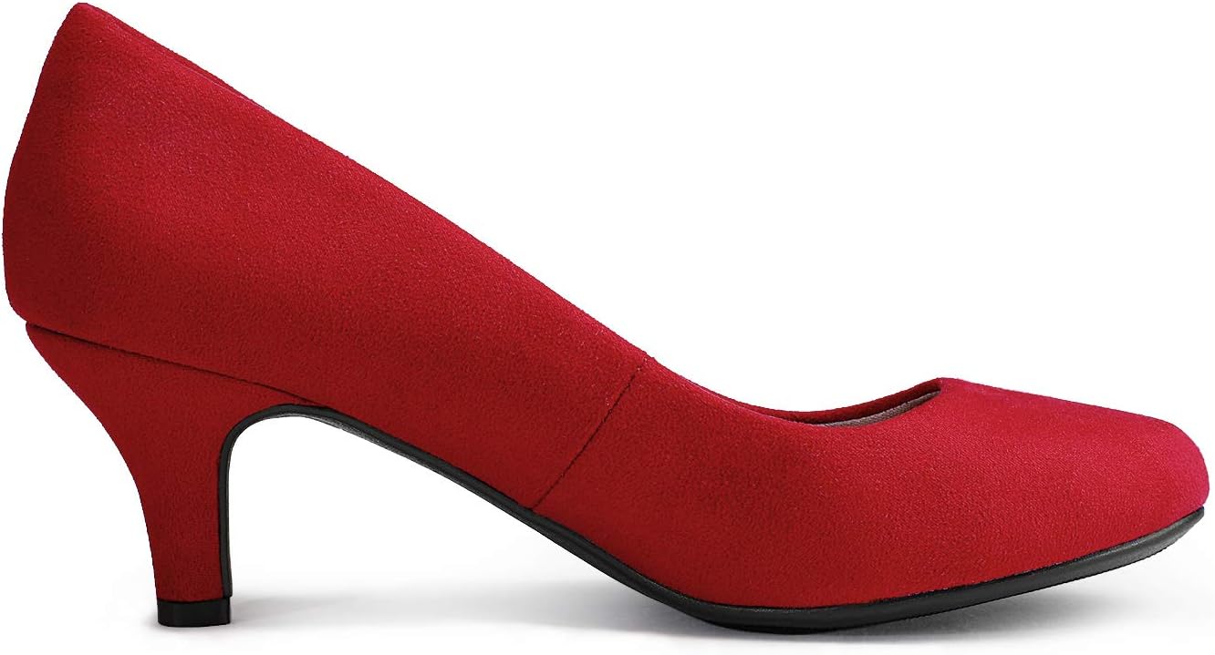 Detalle de DREAM PAIRS Women's Kitten Heel Pumps, 2.5-Inch Heel, Round Toe, Slip-On