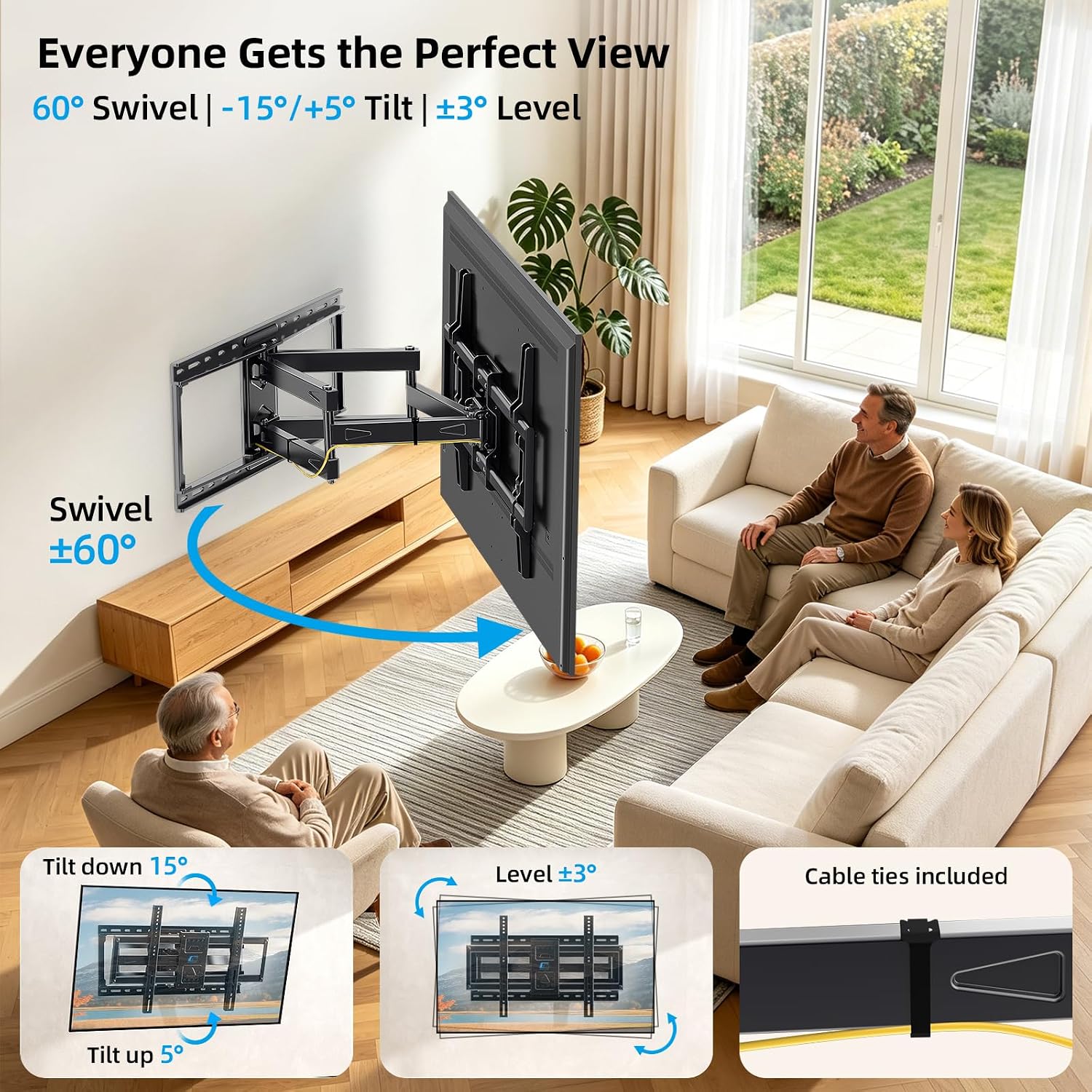 Thumbnail 4 de HOME VISION Heavy-Duty Full-Motion TV Wall Mount for 40–90" TVs (Up to 200 lbs)