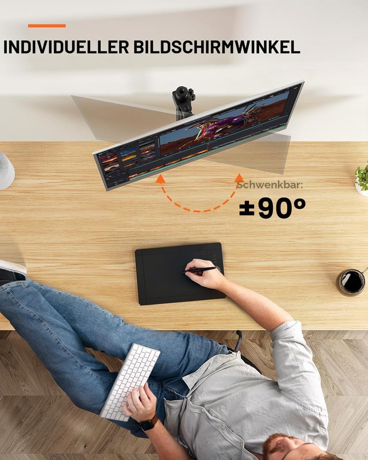 Detalle 2 de ErGear Monitor Halterung 8 kg für 13–32 Zoll