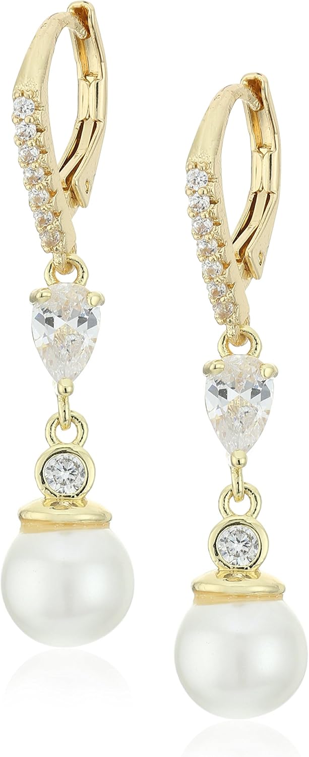 Detalle 2 de Anne Klein Pearl Drop Earrings