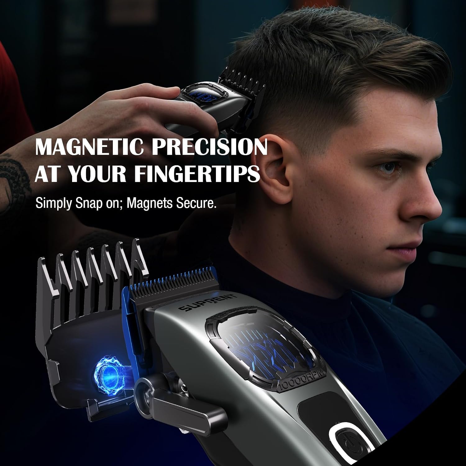 Thumbnail 6 de SUPRENT Sandstorm Hair Clippers and Trimmer, 8,500 RPM, Blue Titanium Blades