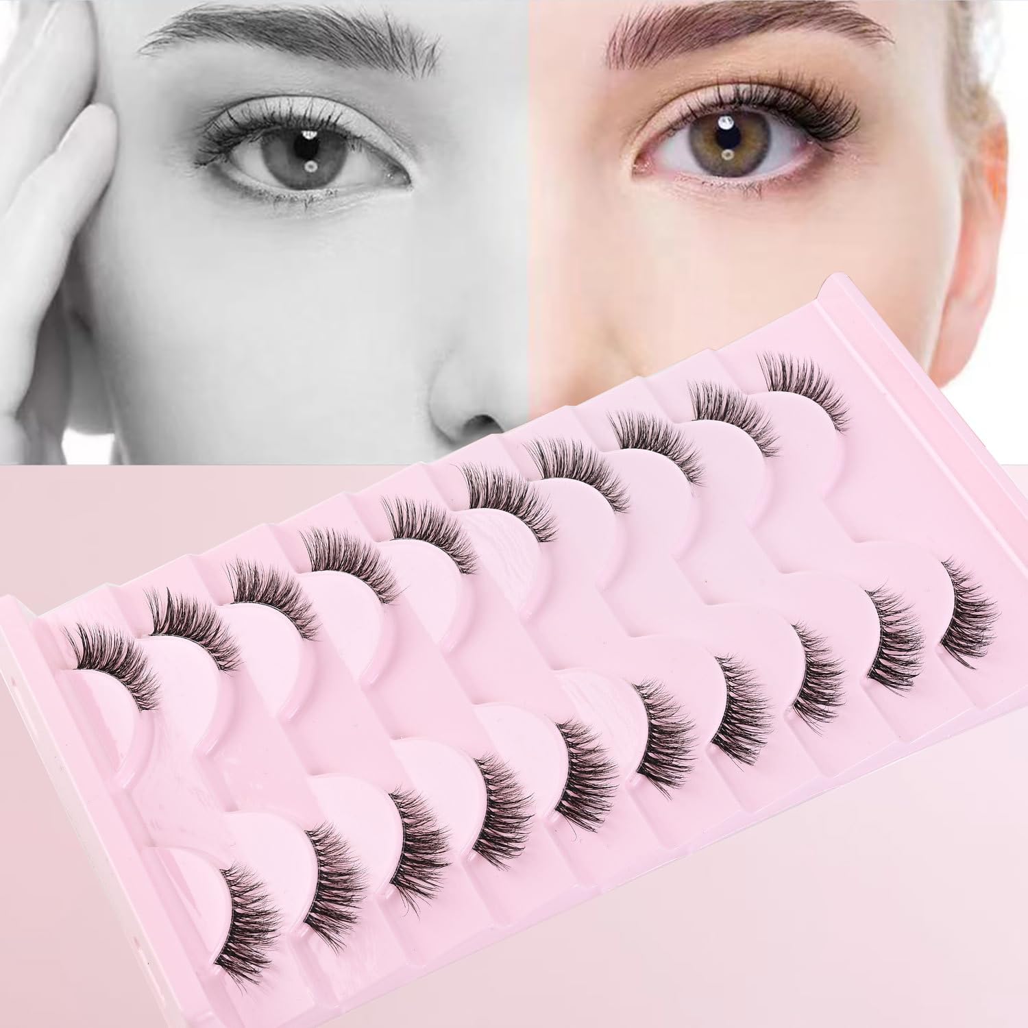 Detalle de YPYMOD 10 Paia Mezze Ciglia Finte Cat Eye Riutilizzabili