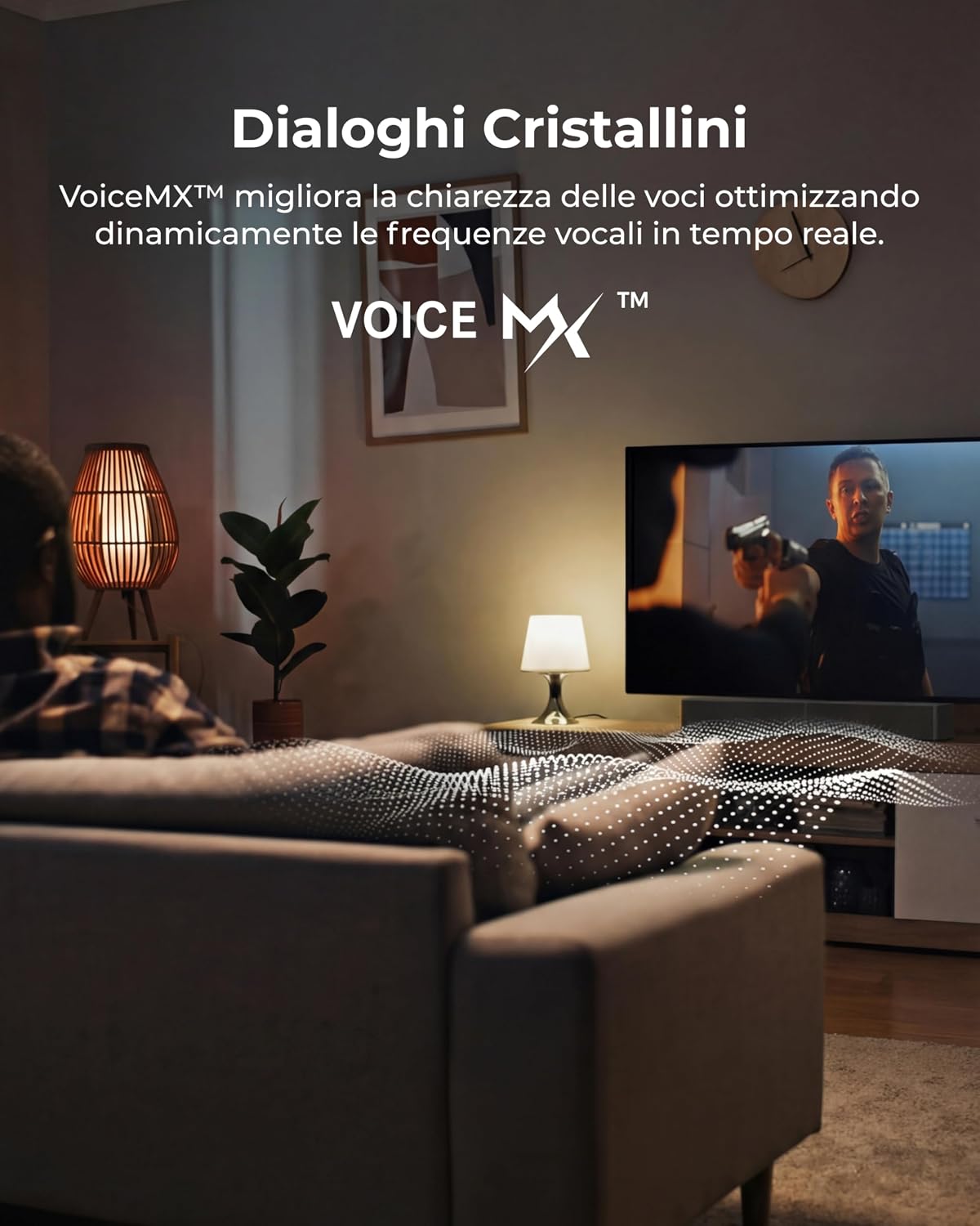 Detalle de ULTIMEA Soundbar con Subwoofer Wireless Poseidon M30 – 240W, 2.1 canali, VoiceMX e BassMX