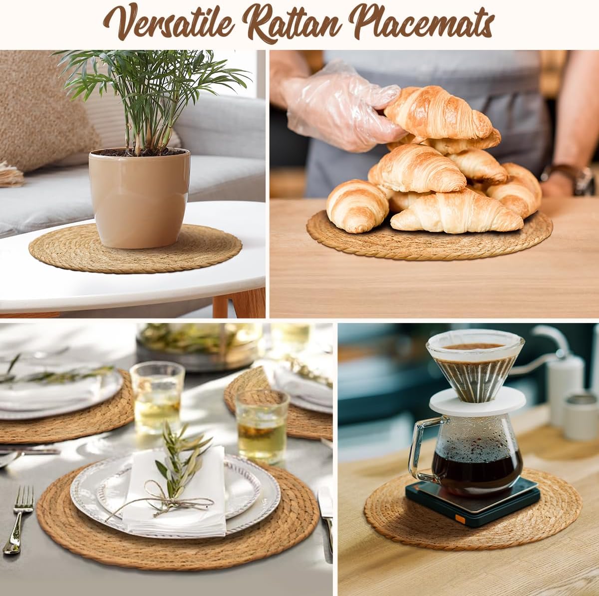 Thumbnail 5 de 13 in Round Woven Placemats Set of 10