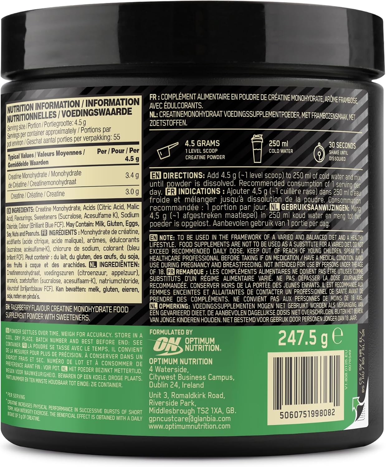 Detalle 2 de Optimum Nutrition Mikronisiertes Kreatin 247,5g