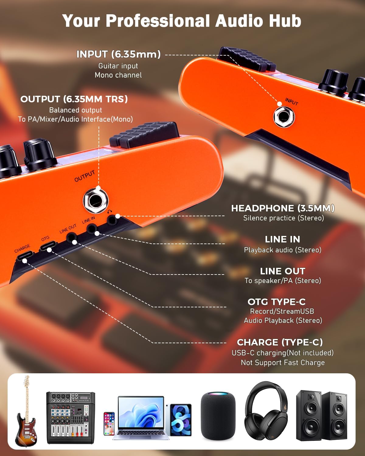 Thumbnail 6 de JOYO JAM Buddy II 10W Portable Guitar Amp with 14 Amp Models and OTG Recording