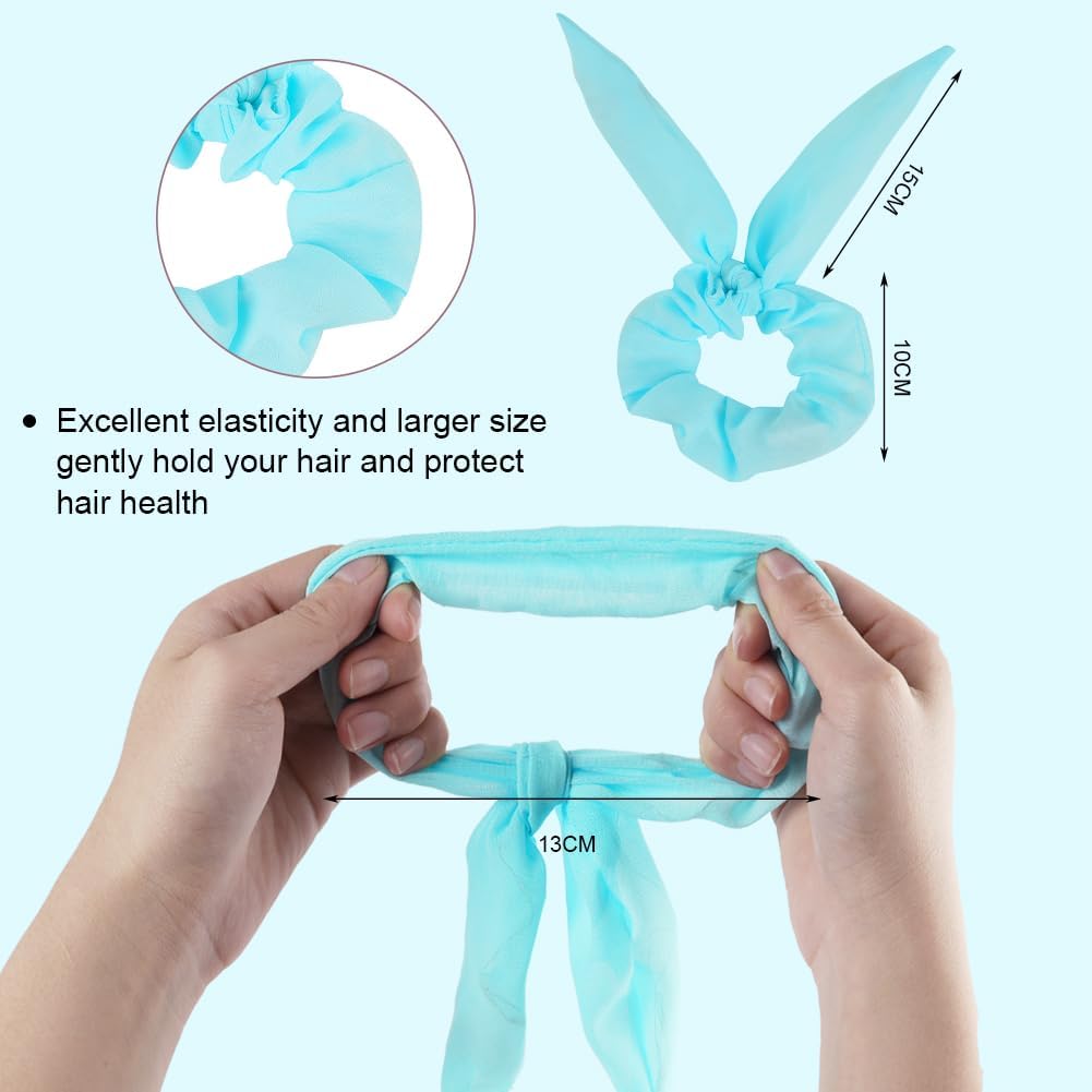 Detalle de URAQT Scrunchies LED da donna con orecchie di coniglio, copricapo luminoso a modalità flash