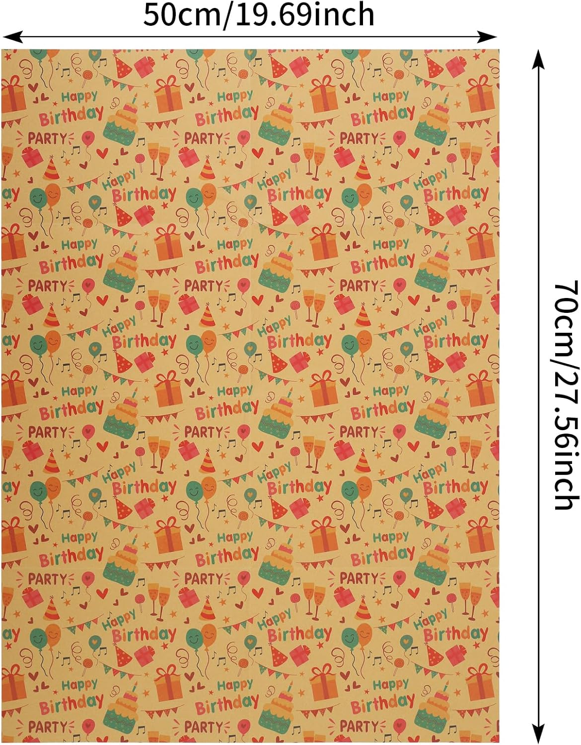 Thumbnail 5 de Birthday Wrapping Paper: Happy Gifts Wrapping for Men, Women & Kids – 50 x 70 cm, 8 Sheets