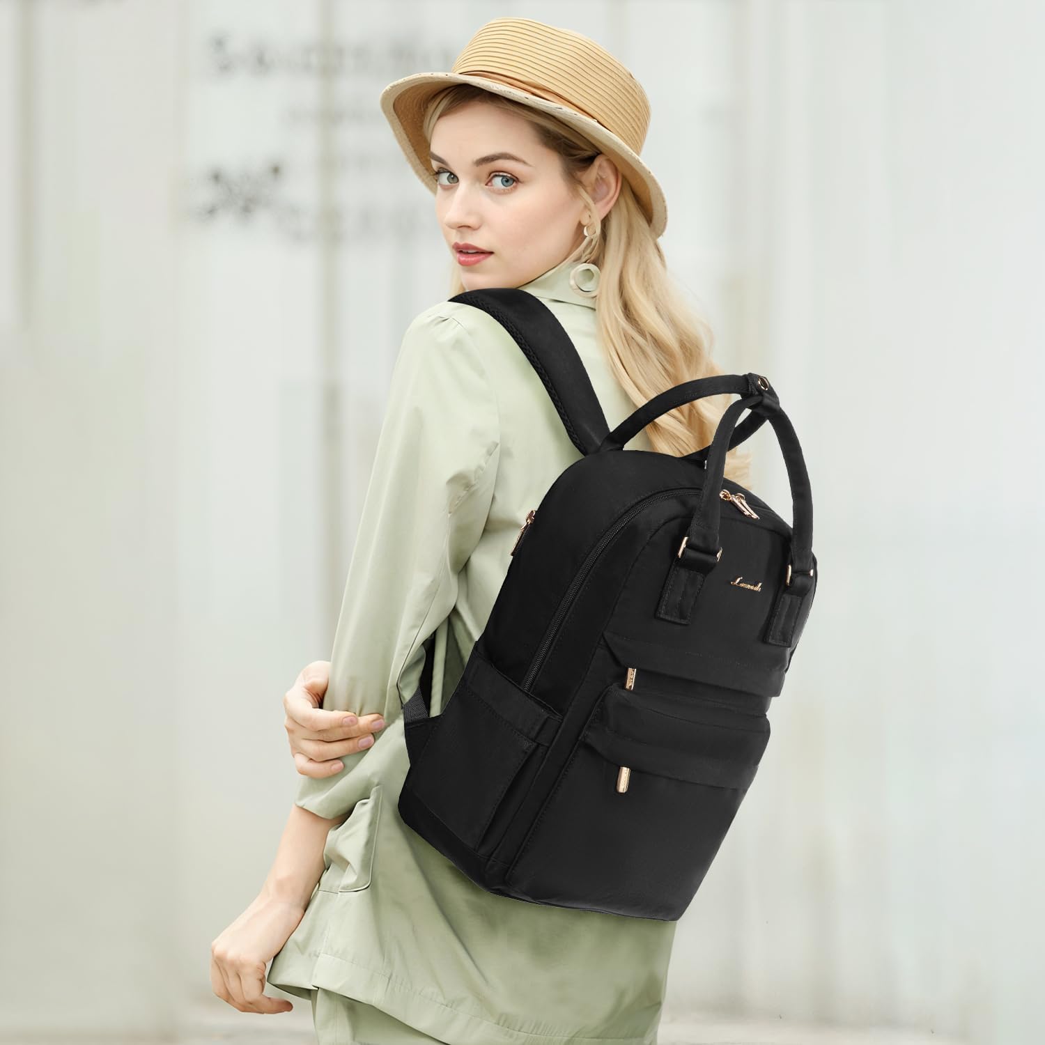 Detalle 2 de LOVEVOOK sac à dos femme étanche 14 pouces – 2 en 1, élégant et polyvalent