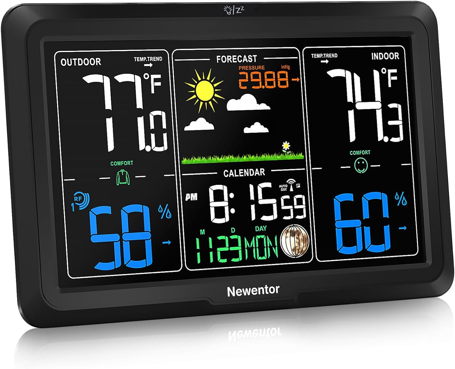 Thumbnail 6 de Newentor Wireless Weather Station with Atomic Clock, Forecast, and 1 Sensor