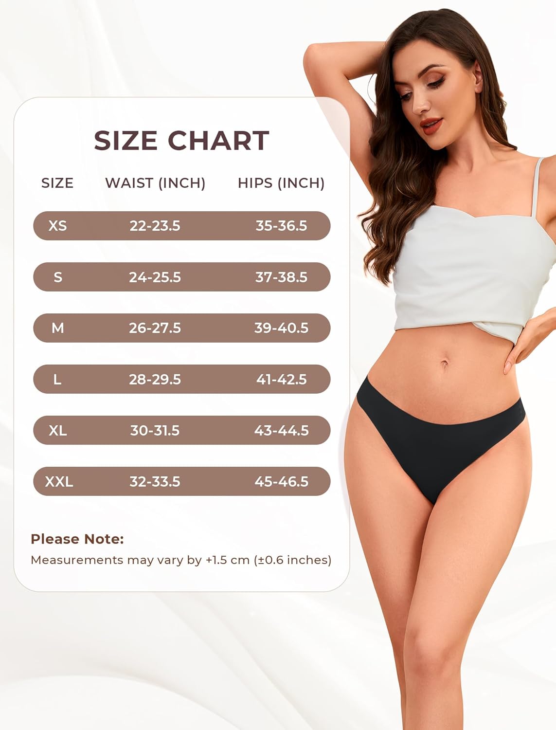 Thumbnail 5 de VOENXE Tanga sans couture femme en microfibre (lot de 5) — string invisible